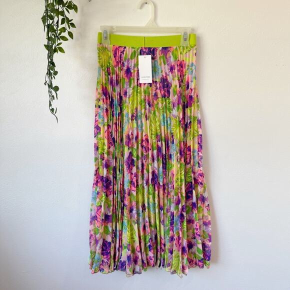 NWT Loyd/Ford Vega Floral Pleated Midi Skirt Sz M - Picture 2 of 6